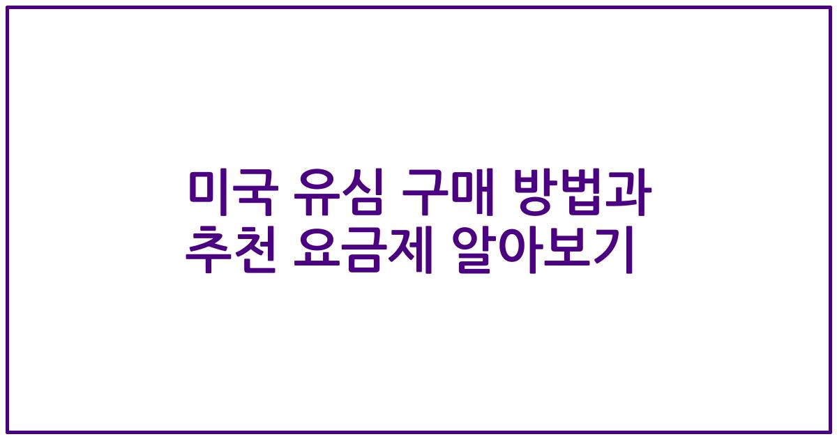 미국 유심 구매 방법과 추천 요금제 알아보기